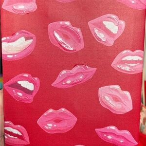 Ashland Pink Lip Pattern Canvas Wall Art